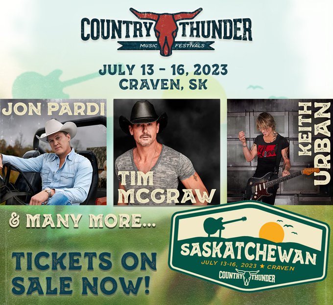 Country Thunder Saskatchewan: Jon Pardi, Tim McGraw & Keith Urban - 4 Day Pass at Keith Urban Concert Tickets