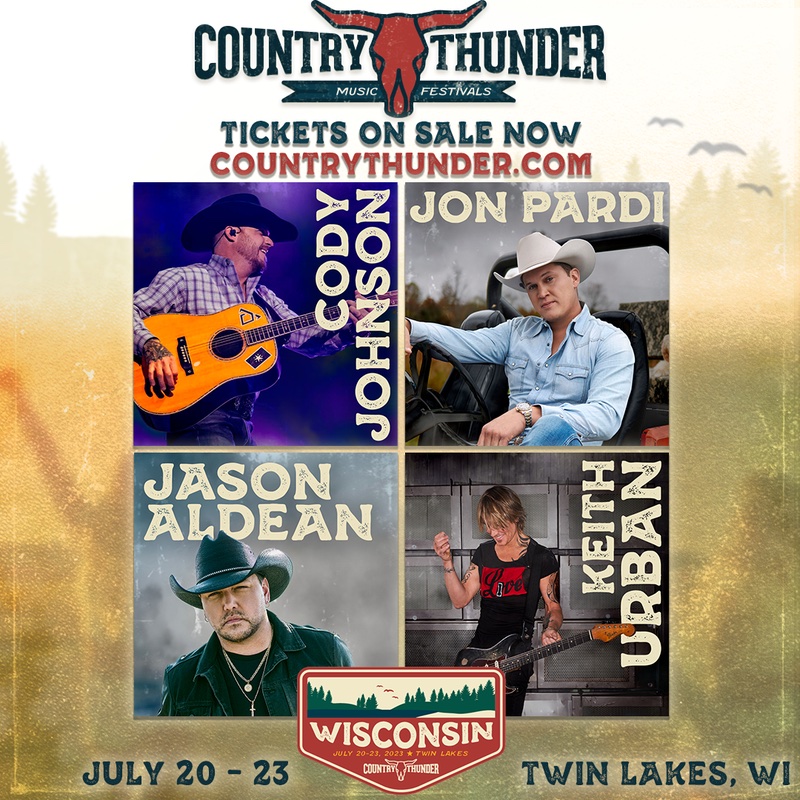 2023 Country Thunder Wisconsin: Cody Johnson, Jon Pardi, Jason Aldean & Keith Urban - 4 Day Pass at Keith Urban Concert Tickets